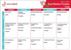 Soy/Gluten/Tomato Free Menu Mar 2-6 @ Deron
